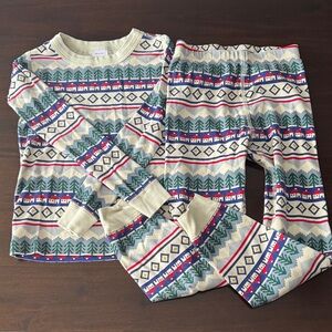 Hanna Andersson Festive Kids Pajama Set with Red, Green, and Blue